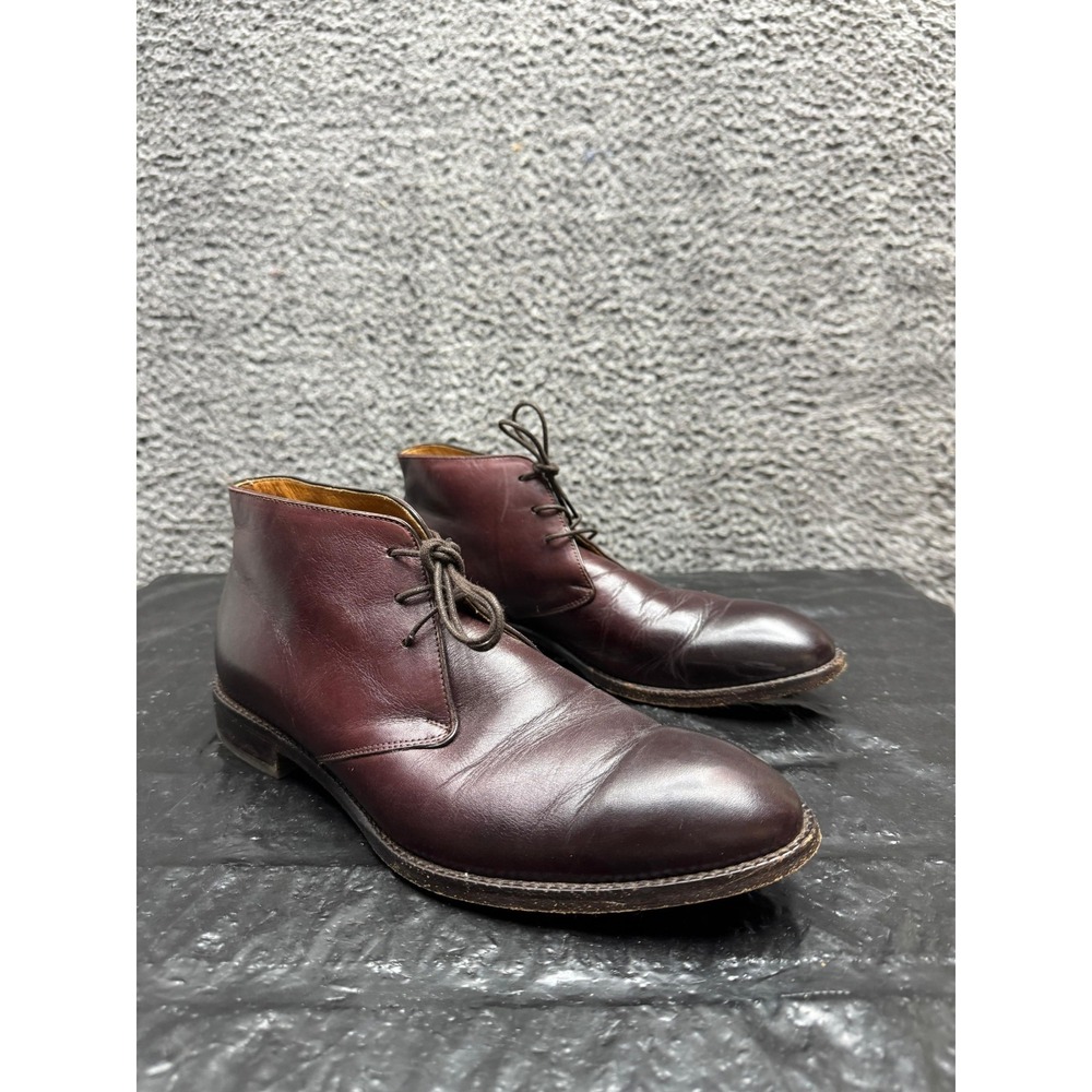 Beckett Simonon Handcrafted Leather Lace Up Chukka Boots Brown Mens Size 8 US